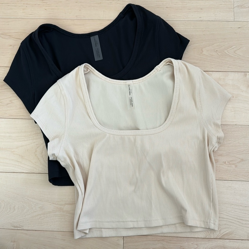Set of 2 Outdoor Voices ribbed cropped tops, NWOT